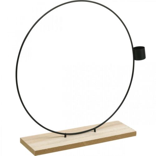 Floristik24 Sierring met standaard zwart metalen kandelaar Ø23cm
