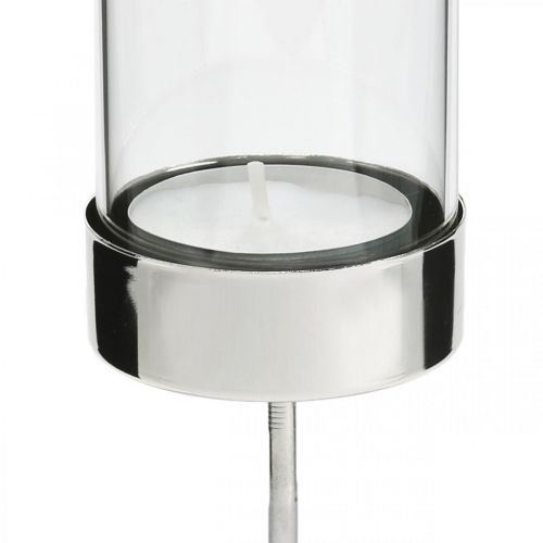 Artikel Kaarsenhouder om in te steken metaal/glas Ø5cm H19cm 4 st