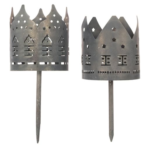 Theelichthouders met pin,