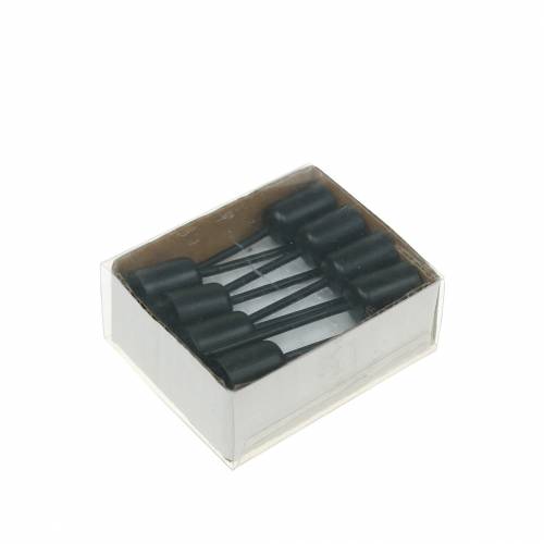 Floristik24 Kaarshouder klein zwart H7cm Ø12,5mm 8 st