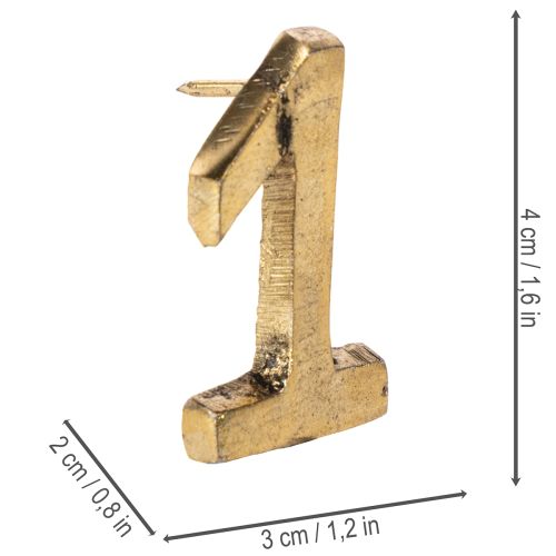 Adventkaarsspeldjes, nummers 1 tot en met 4, set van 4, 4 cm, 4 stuks | Floristik24.nl