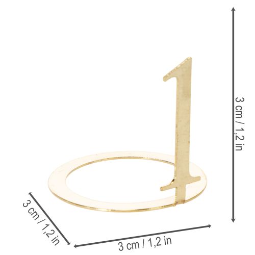 Set van 4 kaarsenringen met cijfers voor een adventskrans, 3 cm hoog. | Floristik24.nl