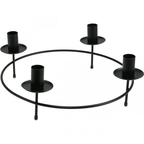 Artikel Kaarsenring stokkaarsen kandelaar zwart Ø33,5cm H11cm 2 st