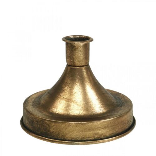Artikel Kandelaar van goudkleurig metaal Kandelaar in antieke look H8.5cm