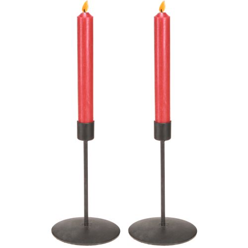 Artikel Kandelaar metalen kaarsenhouder antiek bruin H16cm 2 stuks