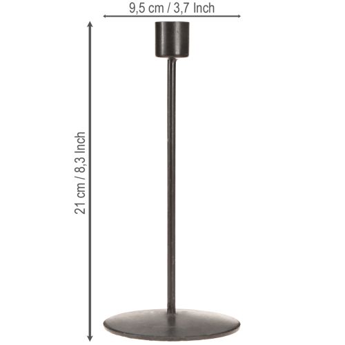 Artikel Kandelaar antiek bruin H21,5cm 2 stuks