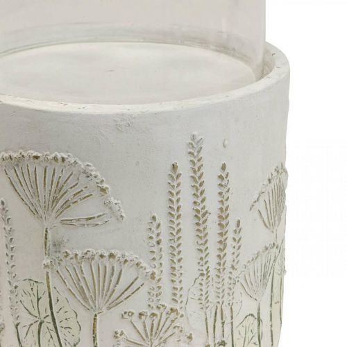 Artikel Kandelaar lantaarn glas met voet Ø17cm H32cm
