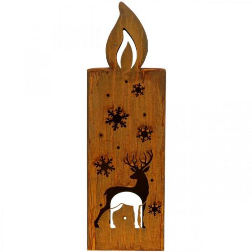 Artikel Theelichthouder kerst patina kaars hert 45x14cm