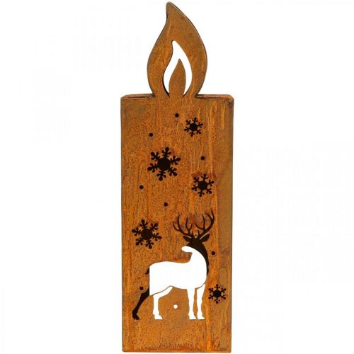 Floristik24 Theelichthouder kerstpatina hertenkaars 35x11cm