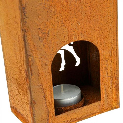 Floristik24 Theelichthouder kerstpatina hertenkaars 35x11cm