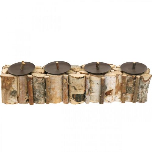 Floristik24 Tafeldecoratie Advent berken kandelaar hout 45×8cm H9cm