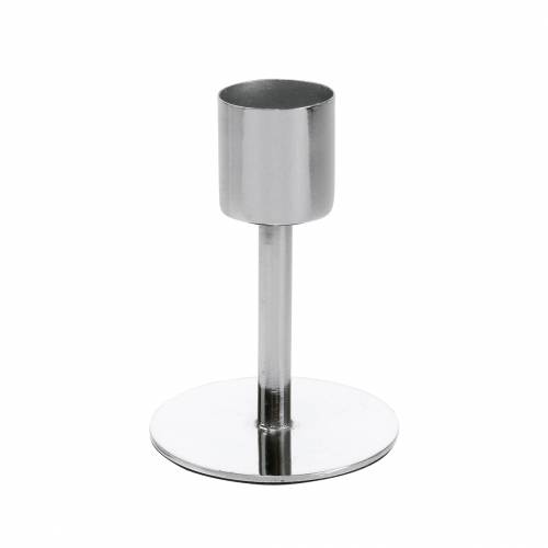 Floristik24 Metalen kaarsenhouderset voor conische kaarsen zilver Ø2,2cm H7,3cm 4 stuks