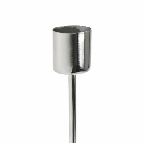 Artikel Metalen kandelaar set voor spitse kaarsen zilver Ø2.2cm H28cm 2st