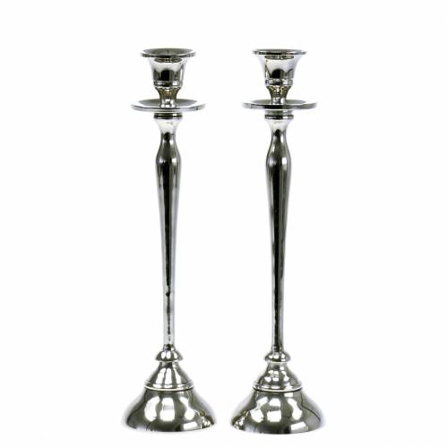 Floristik24 Kandelaar zilver set van 2 H29cm