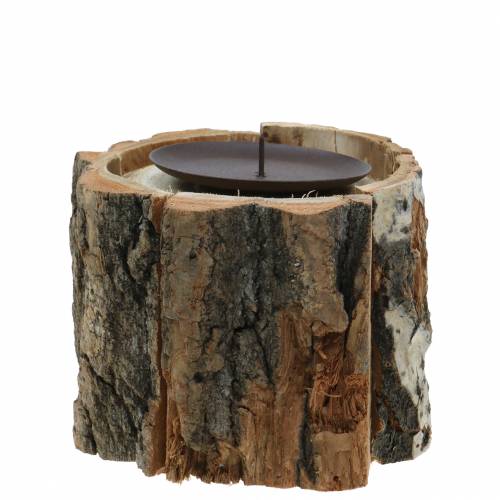 Kandelaar hout Ø13cm H10cm