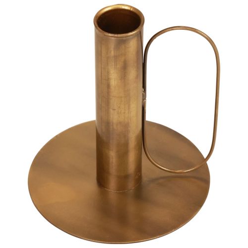 Floristik24 Kandelaar metalen kandelaar messing look Ø10cm