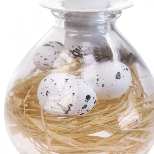 Floristik24 Kandelaar Witte Kandelaar Glas Paasdecoratie H11cm