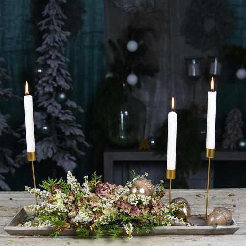 Floristik24 Kandelaar goud metalen sierstok kaarshouder Ø10cm H20cm