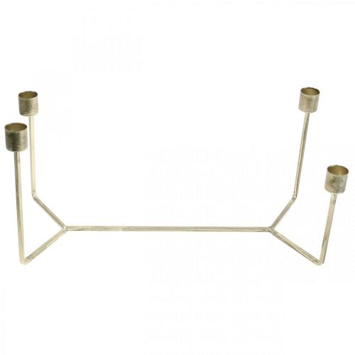 Artikel Kandelaar voor kaarsenplateau champagne metaal 37 × 17 × 18cm