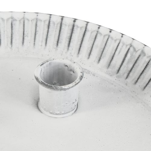 Artikel Kaarsenbord taartvorm met 4 kandelaars wit Ø25cm