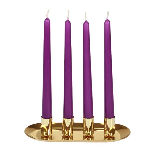 Artikel Kaarsenbord metalen stokkaarshouder goud 23x9x4,5cm