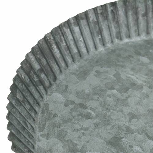 Floristik24 Decoratieve plaat bakvorm zink Ø25cm H3cm