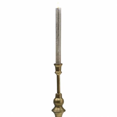 Floristik24 Kerstkandelaar messingkleurig metaal Ø10,5cm H38,5cm