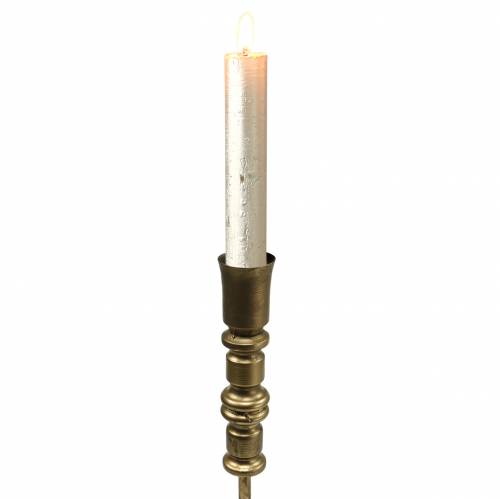 Floristik24 Vintage stijl kandelaar messing kleur metaal Ø12,5cm H49cm