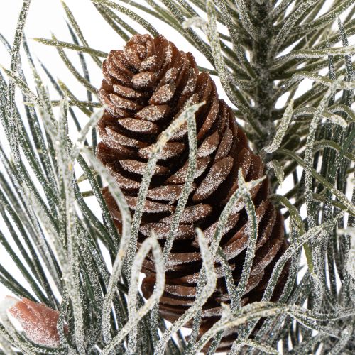 Kunstmatige dennentak met dennenappels, winters, 40 cm | Floristik24.nl