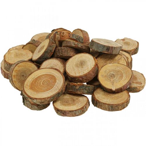 Floristik24 Houten schijven deco hagelslag hout grenen rond Ø2-3cm 500g