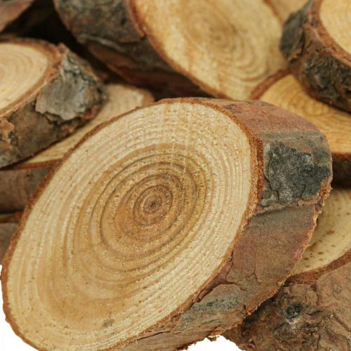 Floristik24 Houten schijfjes deco hagelslag hout grenen ovaal Ø4-5cm 500g