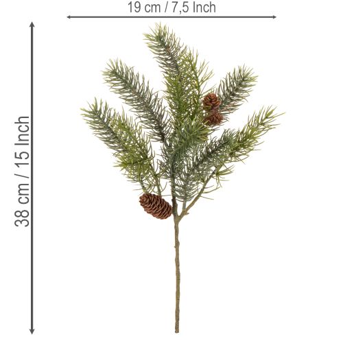 Kunstmatige kersttak, decoratieve tak met dennenappels | Floristik24.nl
