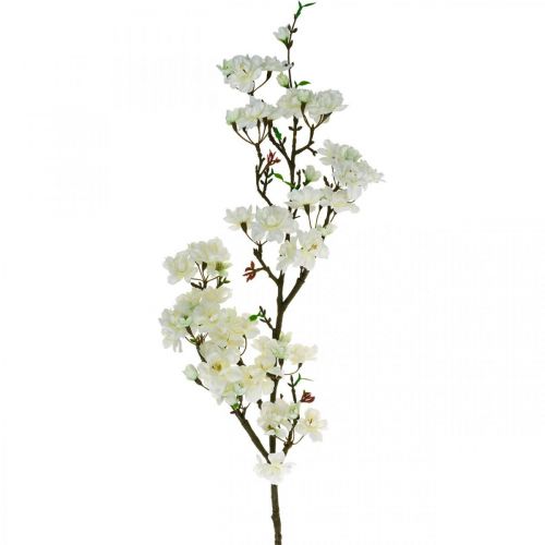 Floristik24 Kersentak witte kunstveerdecoratie decoratieve tak 110cm