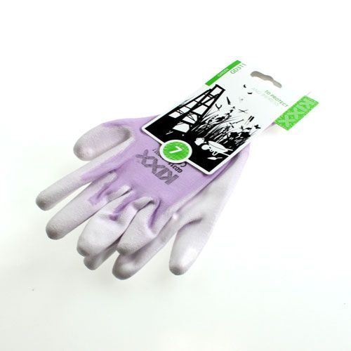 Artikel Kixx tuinhandschoenen wit, lila maat 8