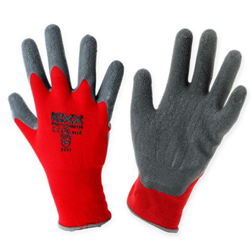 Kixx nylon tuinhandschoenen maat 11 rood, grijs