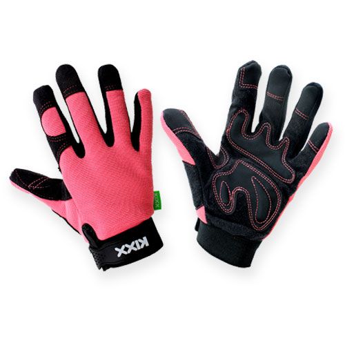 Kixx synthetische handschoenen maat 7 roze, zwart