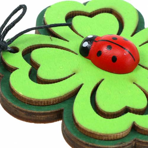 Klaver met kever om groen op te hangen 7cm 6st