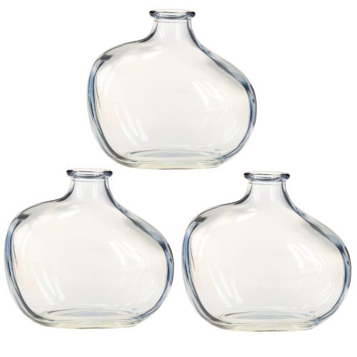 Artikel Kleine glazen vaas helder modern mini vaas glas blauw 11×6×10cm 3 stuks