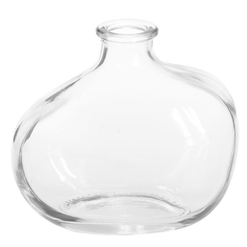 Kleine glazen vaas, moderne mini vaas, helder glas 11×6×10cm