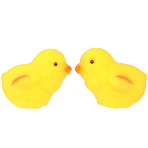 Artikel Kleine paaskuikens geeloranje geflockt H4,5cm 18 st