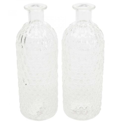 Artikel Kleine glazen vaas vaas honingraatlook decoratieve vaas glas H20cm 6st