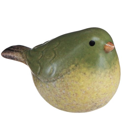 Floristik24 Kleine keramische vogel keramiek decoratie lentegroen 8,5cm 4 st