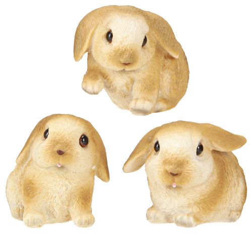 Artikel Kleine Paashaas Decoratie Konijn Polyresin 9×6×6.5cm 3st