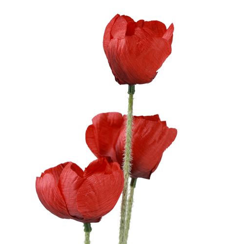 Floristik24 Kunstbloemen klaproos rood 50cm