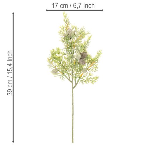 Kunstmatige dennentak met kegels als tafeldecoratie, 39 cm, 4 stuks | Floristik24.nl