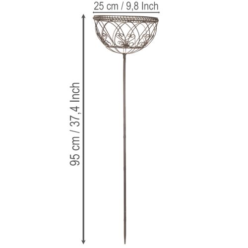 Artikel Metalen tuinmand, decoratief item in vintage stijl voor stijlvol gebruik buitenshuis, 95 cm