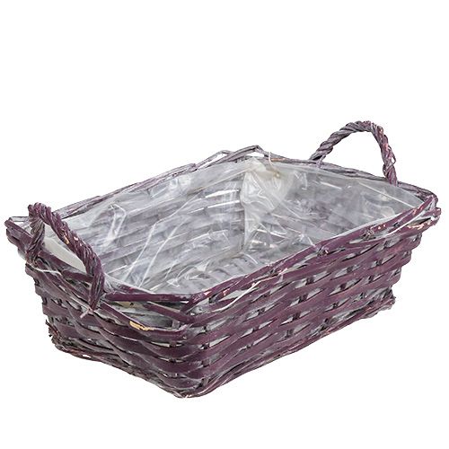 Floristik24 Vierkante mand 29cm x 23cm H10cm donkerpaars