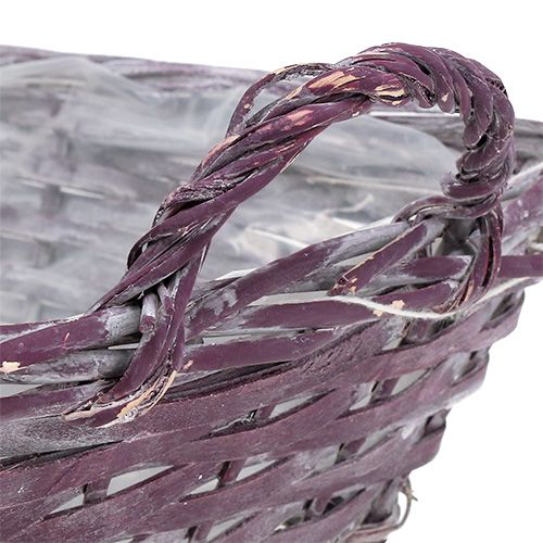 Vierkante mand 29cm x 23cm H10cm donkerpaars