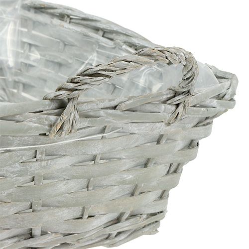 Floristik24 Vierkante mand grijs 29cm x 23cm H10cm 1st