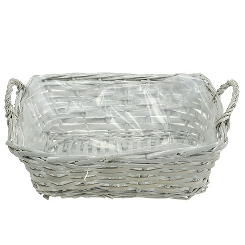 Floristik24 Vierkante mand grijs 29cm x 23cm H10cm 1st
